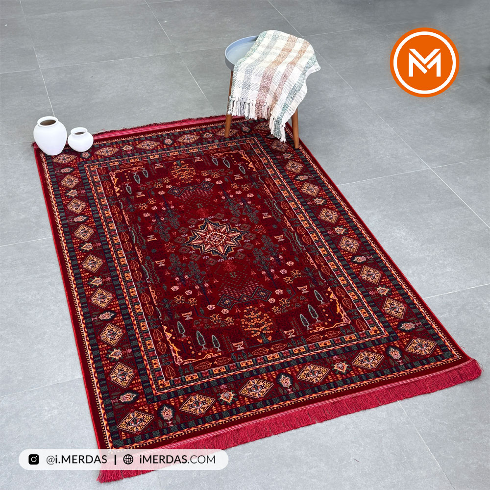 فرش گبه چهار باغ LP زمینه تمام رنگ